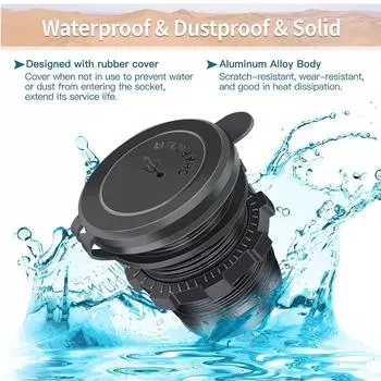 Автомобильное зарядное устройство мощностью 66 Вт, гнездо 12 В/24 В, 3 порта USB, быстрая зарядка, PD и QC3.0, автомобильный USB-порт со светодиодной подсветкой и сенсорным переключателем