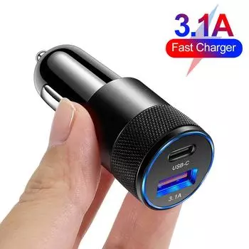 Автомобильное зарядное устройство Pd Usb C 20 Вт Quick Charge 4.0 3.0 Быстрая зарядка для всех смартфонов для Iphone 12 11 Xiaomi Samsung Pd Зарядное устройство для телефона чёрный