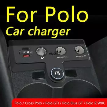 Автомобильное зарядное устройство, прикуриватель, USB-адаптеры питания для быстрой зарядки Volkswagen Polo / Cross Polo/GTI /Blue GT/R WRC