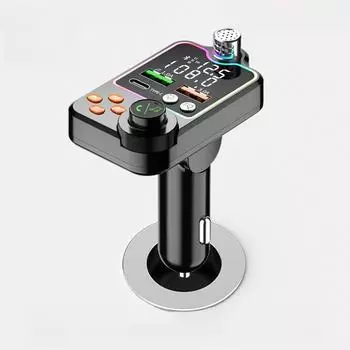 Автомобильное зарядное устройство Q15 Bluetooth с MP3-плеером, функцией громкой связи, эквалайзером, атмосферным светом и адаптером для прикуривателя Q15 (Full test bag) чёрный