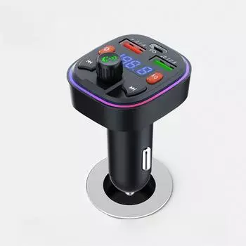 Автомобильное зарядное устройство Q5 Bluetooth с двумя портами, FM-модуляцией, синей подсветкой, MP3-плеером и быстрой зарядкой