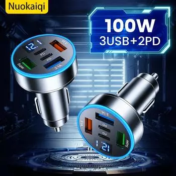 Автомобильное зарядное устройство QC3.0 быстрая зарядка one tow four многофункциональный автомобильный адаптер-штекер 4-портовый автомобильный флэш-заряд с цифровым дисплеем Universal