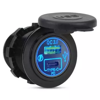 Автомобильное зарядное устройство QC3.0 USB, автомобильное зарядное гнездо, мини-быстрая зарядка, быстрая зарядка 5A PD Type-C 40 Вт 5 В, адаптер для мобильного телефона в автомобильном алюминии