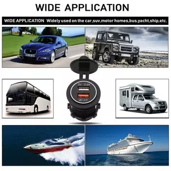 Автомобильное зарядное устройство с двумя USB-портами, быстрая зарядка, 12 В, QC, 3,0, 30 Вт, для автомобильной яхты и т. д. зелёный