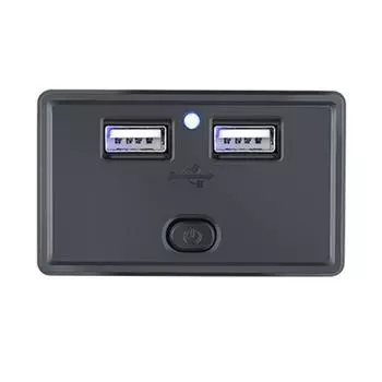 Автомобильное зарядное устройство с двумя USB-адаптерами 12 В 24 В, розетка 5 В 4,8 А с пружинной пылезащитной крышкой, кнопка включения и выключения питания для авто, грузовика, квадроцикла, лодки, автобуса красный