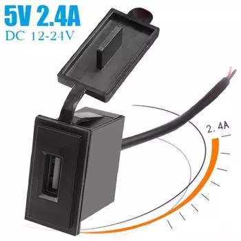 Автомобильное зарядное устройство с одним USB-портом 12 В/24 В для мотоцикла, грузовика, лодки, водонепроницаемого адаптера питания, USB-порт для зарядки сотового телефона 5 В, 2,4 а