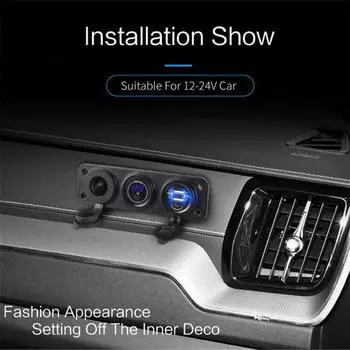 Автомобильное зарядное устройство с сенсорным выключателем, разветвитель розетки прикуривателя, двойное зарядное устройство USB 12 В, водонепроницаемый адаптер розетки