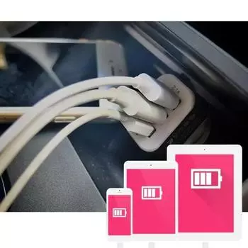 Автомобильное зарядное устройство с тремя USB-портами Opladen Metalen Platte Mobiele Telefoon Universele Opladen 1,0/2,1 В Kleine Stalen Kanon Авто зарядное устройство зелёный