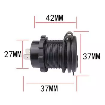 Автомобильное зарядное устройство с выключателем ВКЛ-ВЫКЛ и цифровым вольтметром QC 3.0 USB-адаптер для быстрой зарядки 12 В/24 В для автомобиля мотоцикла синий
