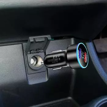 Автомобильное зарядное устройство, стабильный выход, высокая эффективность, универсальное широкое применение 12/24 В чёрный