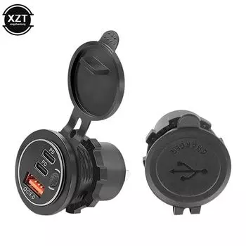 Автомобильное зарядное устройство USB 12 В/24 В USB-разъем USB-выход QC3.0+ двойной PD флэш-переключатель зарядки порты с выключателем питания Быстрый автомобильный адаптер
