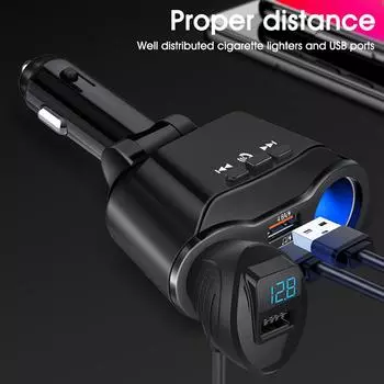 Автомобильное зарядное устройство Usb 90 Вт, 12 В/24 В, 2 розетки со светодиодным дисплеем напряжения, автомобильный аксессуар