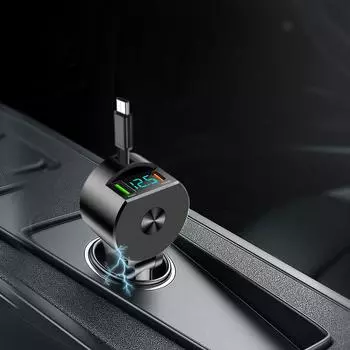 Автомобильное зарядное устройство USB-адаптер для мобильного телефона, зарядное устройство для автомобильного светодиодного интеллектуального цифрового дисплея, небольшой автомобильный адаптер для внедорожников, грузовиков чёрный