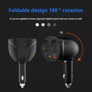 Автомобильное зарядное устройство USB Адаптер питания с цифровым дисплеем Быстрая зарядка Несколько портов