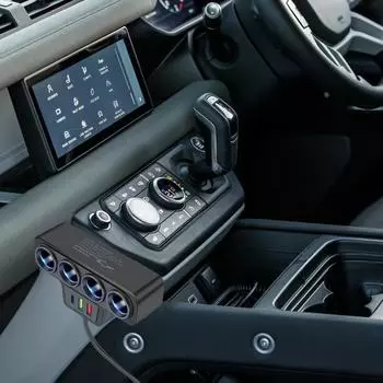 Автомобильное зарядное устройство USB C 1 к 4 Автомобильный адаптер с PD 30W/QC3.0 Быстрая зарядка Высокоскоростная автомобильная зарядная станция Порт для зарядки автомобиля United States