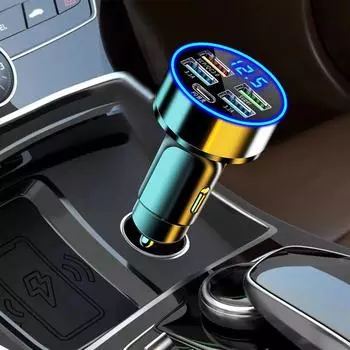 Автомобильное зарядное устройство USB C, быстрая зарядка, быстрое автомобильное зарядное устройство, быстрое автомобильное зарядное устройство с головкой, многопортовое, сплавное, многофункциональное автомобильное зарядное устройство USB для