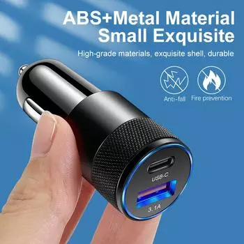 Автомобильное зарядное устройство USB Mini 70 Вт USB PD ABS алюминиевый сплав Type C быстрая зарядка в автомобиле USB-C адаптер для iPhone Samsung Huawei Xiaomi