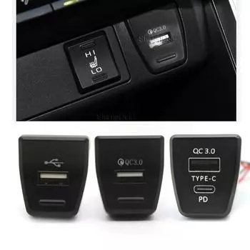 Автомобильное зарядное устройство, USB-разъем, внутреннее быстрое зарядное устройство USB QC3.0 для аксессуаров Toyota Rav4 USB connector