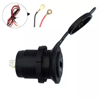 Автомобильное зарядное устройство USB с одним портом 5 В 2,4 А для iPad, iPhone, iPod - быстрая зарядка на полной скорости, автомобильное зарядное устройство для яхт, мини-USB, светодиодное чёрный