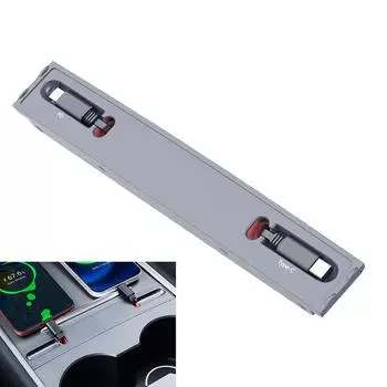 Автомобильное зарядное устройство USB с выдвижным кабелем USB-адаптер центральной консоли 27 Вт PD Type C QC 3.0 цифровой дисплей для Tesla Model 3 Model Y UNITED KINGDOM