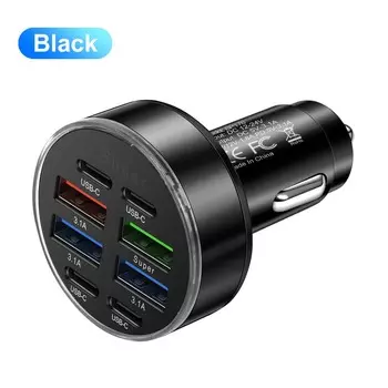 Автомобильное зарядное устройство USB Total 120W PD Type C для быстрой зарядки автомобильного телефона для iPhone Samsung Xiaomi BP176 Black