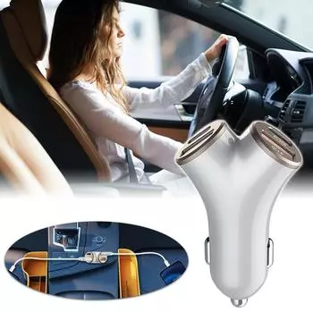 Автомобильное зарядное устройство Y-типа 78 Вт PD30W QC3.0 с четырьмя портами для быстрой зарядки мобильного телефона для автомобиля 12-24 В #468737 чёрный