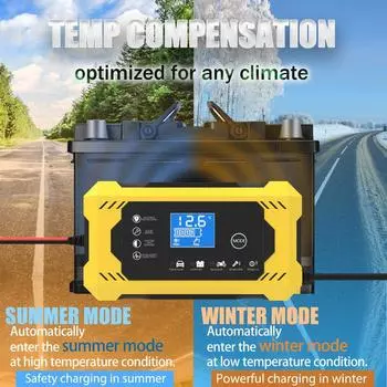 Автомобильное зарядное устройство, зарядное устройство 12 В, цифровой импульсный ремонт, умная быстрая зарядка, зарядка, аксессуары для запуска автомобиля, мотоцикла