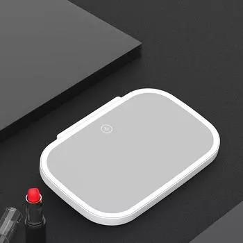 Автомобильное зеркало с солнцезащитным козырьком и светодиодной подсветкой, солнцезащитное косметическое зеркало для макияжа, регулируемое косметическое зеркало белый