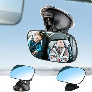 Автомобильное зеркало, внутренние детские зеркала, вращающаяся на 360 градусов приборная панель, лобовое стекло, солнцезащитный козырек, вспомогательное зеркало для наблюдения with clip