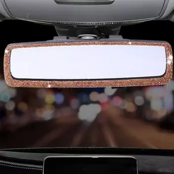 Автомобильное зеркало заднего вида HD-совместимое блестящее стекло со стразами, замена интерьера, универсальная модификация, блестящий интерьер