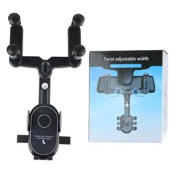 Автомобильное зеркало заднего вида, крепление для телефона, вращающееся на 360 градусов, универсальный держатель для сотового телефона, подходит для автомобиля