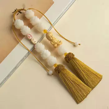 Автомобильное зеркало заднего вида, подвеска, авто интерьер, мотаться по фэн-шуй, кисточка, универсальный шарм золотой