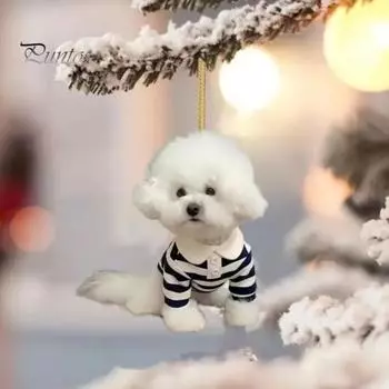 Автомобильное зеркало заднего вида, подвесное украшение со шнурком, легко повесить, реалистичный дизайн, украшение для рождественской елки в форме животного E