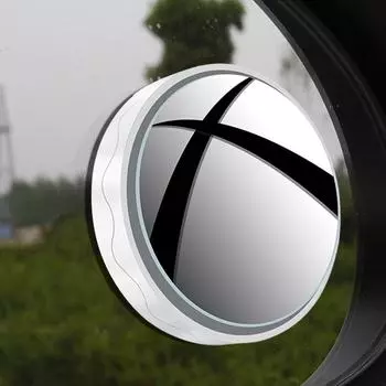 Автомобильное зеркало заднего вида с выпуклым углом обзора, широкоугольное зеркало с присоской, сверхвысокое вспомогательное зеркало с круглой рамкой и широким углом обзора чёрный