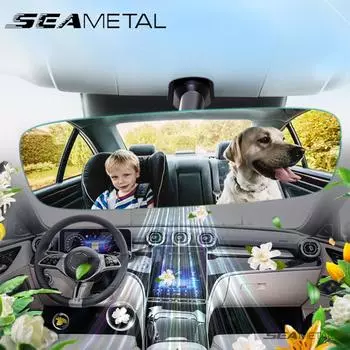 Автомобильное зеркало заднего вида SEAMETAL, ароматическое, широкоугольное, выпуклое парковочное зеркало с большим обзором, аксессуары для салона автомобиля 1 set белый