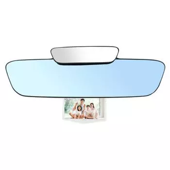 Автомобильное зеркало заднего вида, Стайлинг автомобиля, знак остановки, фоторамка, двойная линза, антиослепляющее вспомогательное многофункциональное синее зеркало