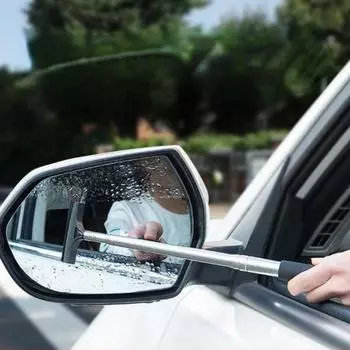 Автомобильное зеркало заднего вида, стеклоочиститель, выдвижная многофункциональная щетка для очистки стекла, утилита для чистки автомобиля, инструмент для чистки автомобиля 21.2cm6.5cm чёрный