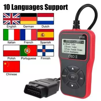 Автомобиль НОВЫЙ Диагностические Инструменты OBD2 Code Reader V100 Plug and Play OBD 2 Сканер Цифровой Дисплей Универсальный Worldmuma белый