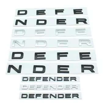 Автомобильные 3D ABS DEFENDER Буквенные Наклейки с Логотипом и Отличительные Знаки Для Land Rover DEFENDER Автомобильные Передние Капот Задние Багажник Кузов Эмблема Наклейки Back Logo серебряный