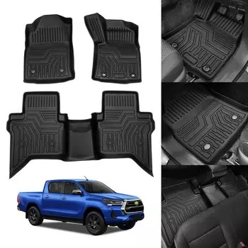 Автомобильные 3D коврики Cartist для Hilux 3D для автомобилей с автоматической коробкой передач HILUX GUN125 от сентября Drive TPE 3D Коврики для пола Индивидуальный дизайн для легкого интерьера чёрный