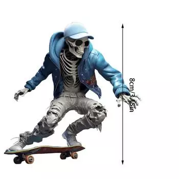 Автомобильные акриловые фигурки в виде скелета, украшение, зеркало заднего вида, висячие качели, подвеска, модель скелета, декор автомобиля, автомобильный кулон на Хэллоуин A