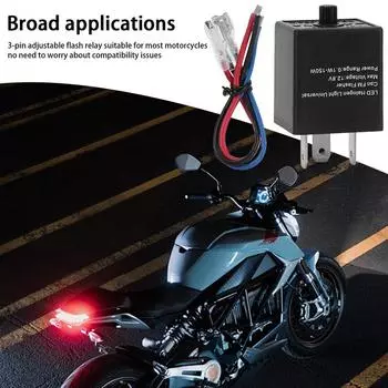 Автомобильные электронные мигалки Сигналы реле мигалки Электронные мигалки Регулируемые эффективные для автомобилей мотоциклов чёрный