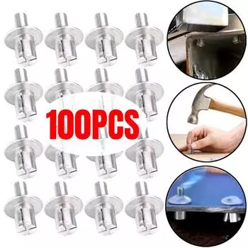 Автомобильные алюминиевые расширяющиеся заклепки Крепеж-клипсы Молотковые расширяющиеся заклепки Перфорированные заклепки Стержни из нержавеющей стали Винты-крепежи 5*7mm -10pcs