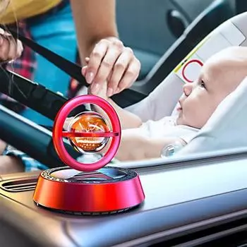 Автомобильные ароматерапевтические украшения, вращающиеся на солнце, двойные кольца, левитация, креативные украшения для салона автомобиля, приносящие удачу чёрный