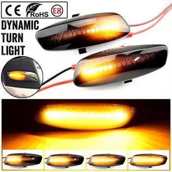 Автомобильные аксессуары, 2 шт., мигалка, простая установка, высокая яркость, динамический светодиодный боковой габаритный фонарь из АБС-пластика для Peugeot 207/308 чёрный