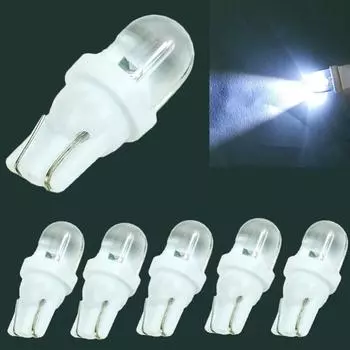 Автомобильные аксессуары Бренд 10x T10 168 W5W Верхний круглый светодиодный белый парковый габаритный фонарь клиновой лампы постоянного тока 12 В