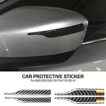 Автомобильные аксессуары для BMW E90 E60 F30 F34 F10 F20 X1, зеркало заднего вида из углеродного волокна, защитная полоса, наклейка против столкновений A Style2
