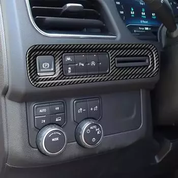 Автомобильные аксессуары для Chevrolet Tahoe Suburban, нижняя левая центральная панель управления, защитная рамка, накладка, Стайлинг 2022 2023 Carbon Fiber Texture