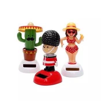 Автомобильные аксессуары для девочек, украшение приборной панели автомобиля, работающее на солнечной энергии, танцующее качающееся мультяшное изображение головы, креативный подарок, мультяшный кактус, автомобильные украшения, милый солдат cactus