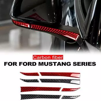 Автомобильные аксессуары для Ford Mustang 2015-зеркало заднего вида из углеродного волокна, защитная полоса от натирания, наклейка против столкновений красный